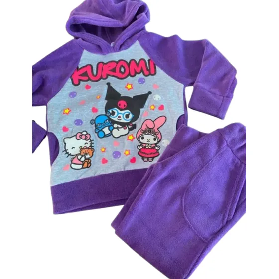 Conjunto Polar Niñas  Diseño Kuromi Invierno Morado Kuromi 6