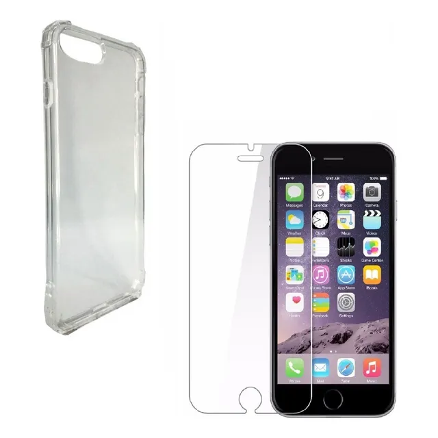 Protector Tpu + Vidrio Templado Para iPhone 6 7 Plus 8 Plus