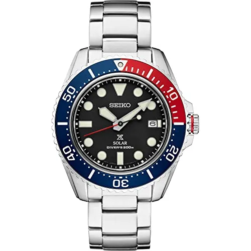 Seiko Prospex Solar Buceador Azul Y Rojo Bisel Reloj Tbfvz
