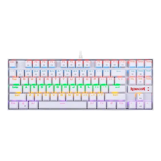 Teclado Gamer Redragon Kumara K552 Rainbow Blanco Red Sp F Idioma Español Latinoamérica