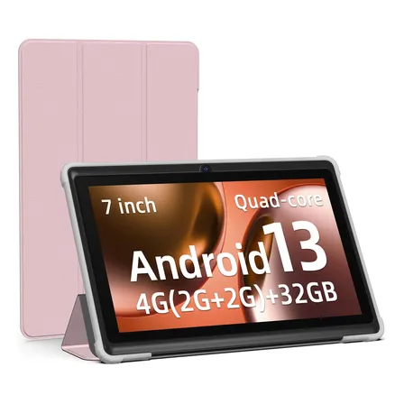 Tablet 7 Polegadas Android 13 4gb 32gb Quad Core Rosa-claro
