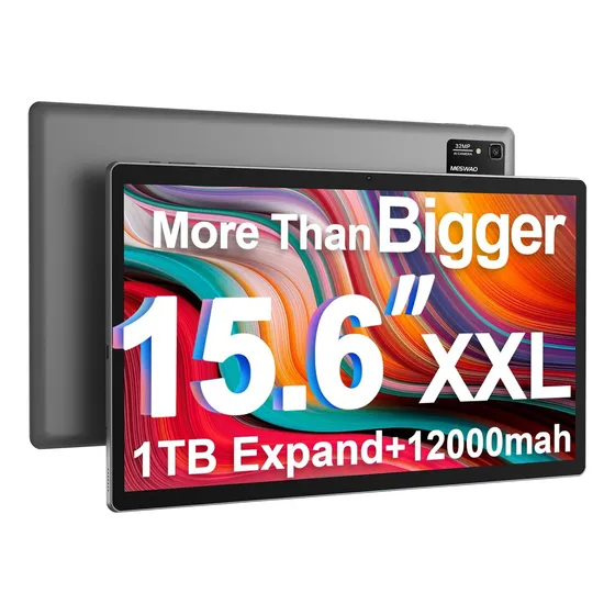 Tablet Android 14, 15.6'' 6gb Ram + 128gb Rom, Cor Gris