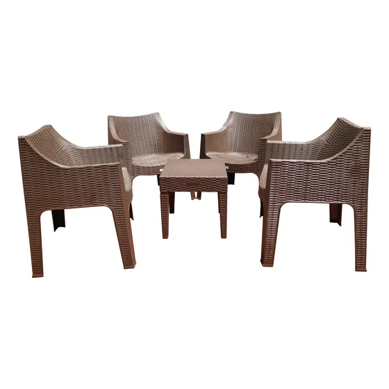 Juego De Silla Poltrona C/mesa De Centro Revistero Rattan 