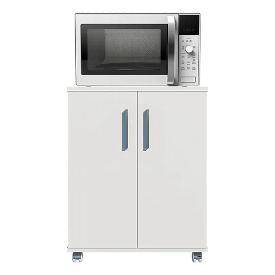 Balcão Multiuso 2 Portas Organizador Cozinha Com Rodinhas