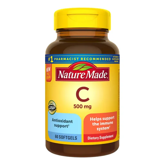 Suplemento De Vitamina C Nature Made 500 Mg 60 Cápsulas Blan