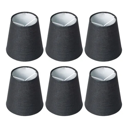 06 Mini Cupulas De Tecido Para Lustre Encaixe Na Lampada