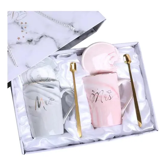 Juego De Tazas Para Cafe Pareja Regalo Boda Mug Caja Alta