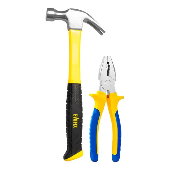 Kit Martelo Unha 29mm 700g + Alicate Universal 8” em Aço para Construção Manutenção Reparos Marcenaria Oficina Uso Profissional e Doméstico