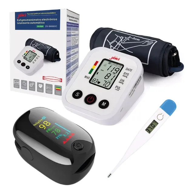 Kit De Oximetro +tensiometro Con Voz + Regalo Pilas Cargador