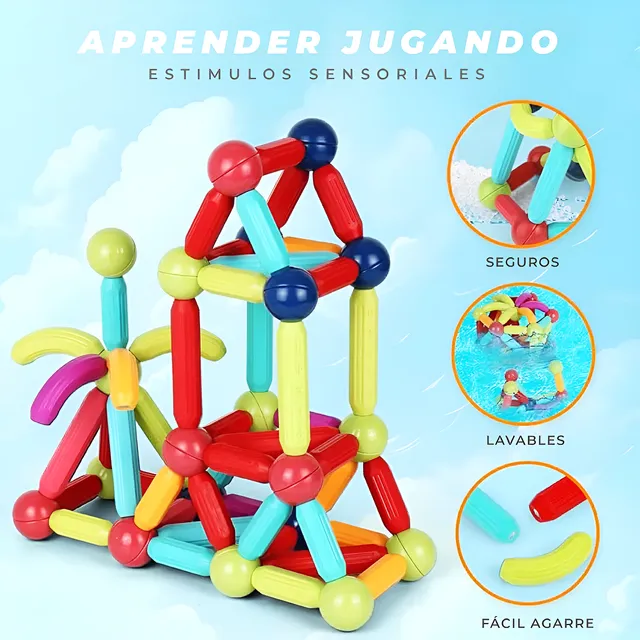Juego Para Niños Bloques Para Armar Magnéticos 42 Piezas