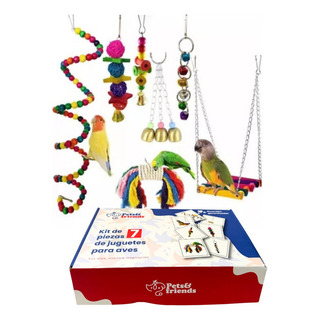 Kit De Juguetes Colgantes Para Aves Loros Pericos De 7 Pzas Kit De Juguetes Colgantes Para Aves Loros Pericos De 7 Pzas
