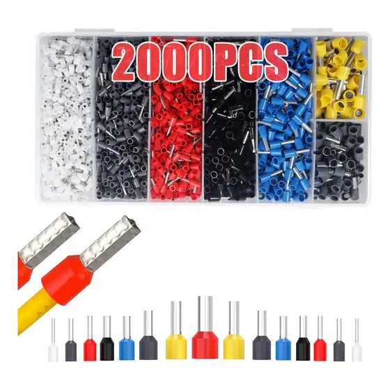 2000pcs Terminales Aisladas Conectores Para Cable Eléctricos