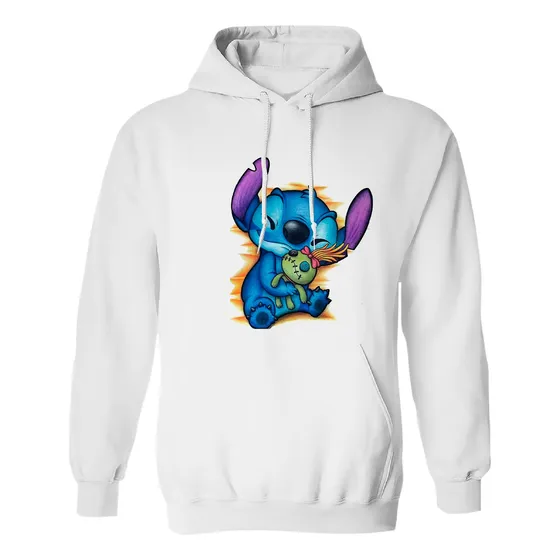 Sudadera Con Gorro Stitch Abrazando Muñeca Lilo 