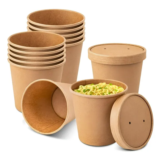X25 Pote Sopa Contenedor De Alimentos Pote Kraft C/tapa 26oz Bowl Kraft Pote Kraft 760ml Ensaladera Contenedor De Alimentos Bowl Sopa Potes Para Colaciones Bowl potes Bowl Ensalada Bowl Pasteleriuscl