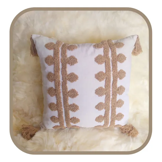 Funda De Cojín  Boho Étnica Rombos Dobles 45 X 45 Algodón