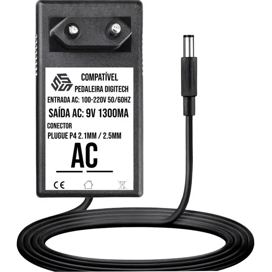 Fonte Para Pedal Pedaleira Digitech Ac 9v 1300ma Compatível