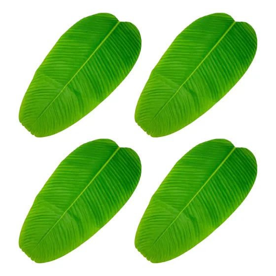 Hoja Palma Verd Artificial S: 4 Pieza Platano Tropical Mesa