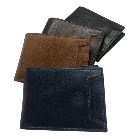 Billetera Hombre 1 Volante  Cuero Legitimo 1301 Mossi 