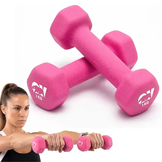 Mancuernas Hexagonales 1kg Neopreno Overfit Pesas De 1kg Fitness Pack X2