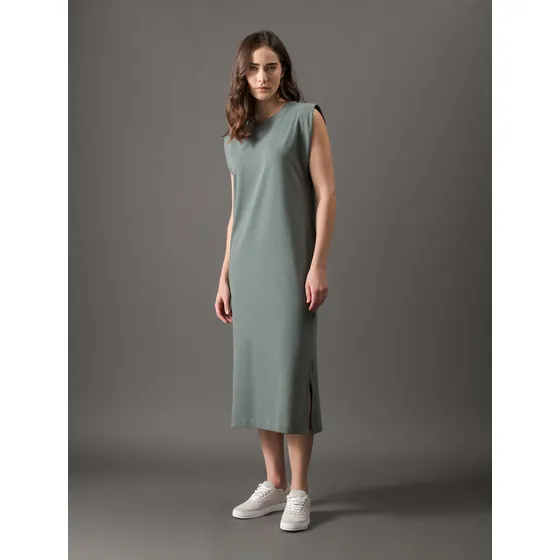 Vestido Feminino Ombreiras Verde Calvin Klein Jeans
