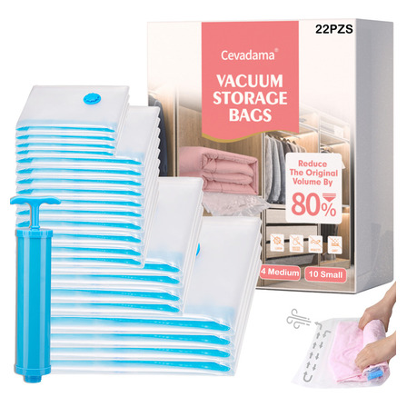 Bolsa De Almacenamiento Al Vacío De Ropa Con Bomba,22pzs Bolsa De Almacenamiento Al Vacío De Ropa Con Bomba,22pzs