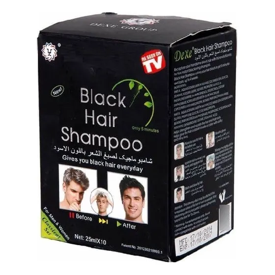 Shampoo Tinte Pinta Canas Negro Efectivo Duradero