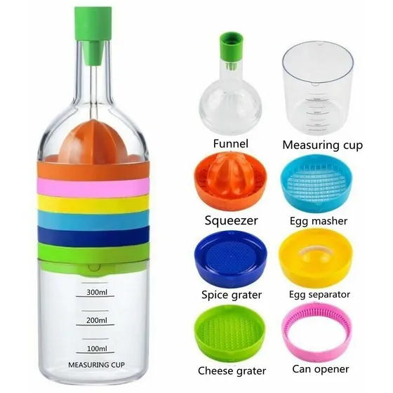 Juego Cocina 8 1 Utensilio Multiuso Embudo Botella Limon