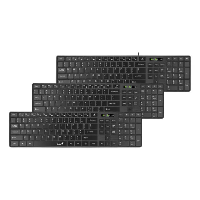 Pack X 3 Teclados Usb Slimstar 126 Genius Somos Mayoristas