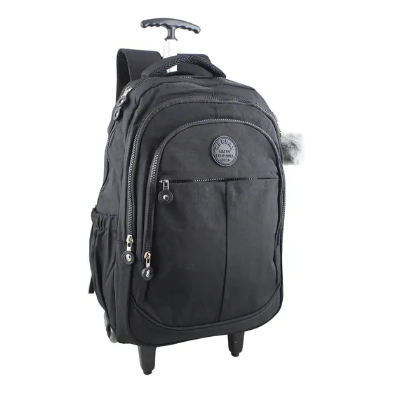 Mochila Juvenil Feminina Com Rodinhas Resistente Preta