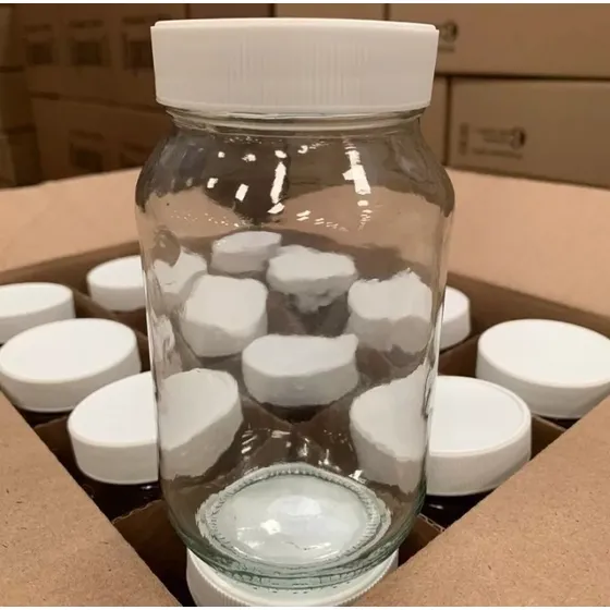 Frascos Bocón 500 Ml Tipo Mayonesa Tapa Plástica En Cajas