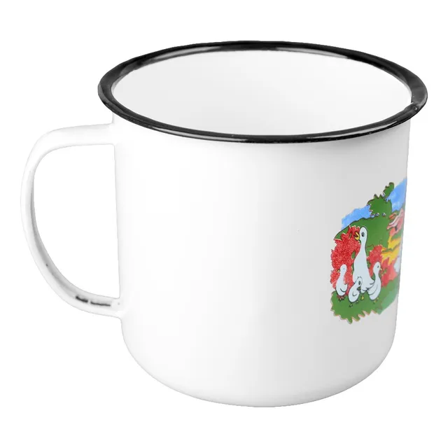 Taza Pocillo De Peltre Decorado Blanco 1150 Ml Vencort Color Pato 1328007