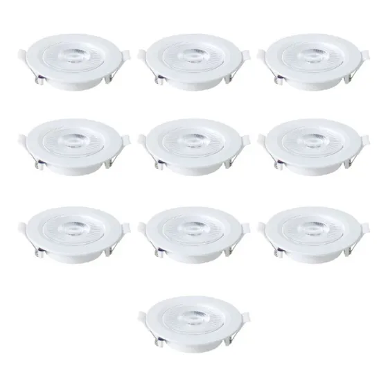 Kit10 Spot Led Direcionável Embutir Redondo Par20 9w 10w