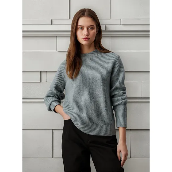 Sweater Boucle Rib Verde Calvin Klein
