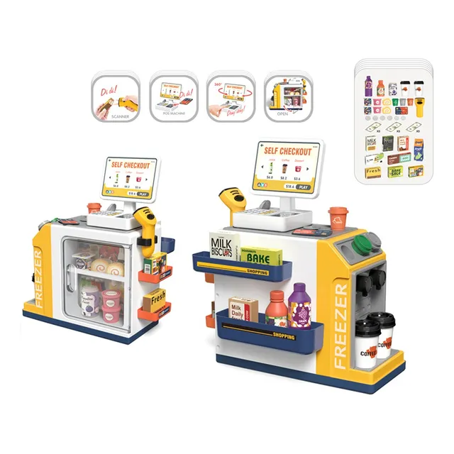 Juguete De Caja Registradora Y Cafetera Para Niños