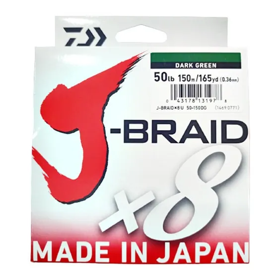 Multifilamento Daiwa J-braid X8 50 Lbs 150 Mt 8 Hebras Japon