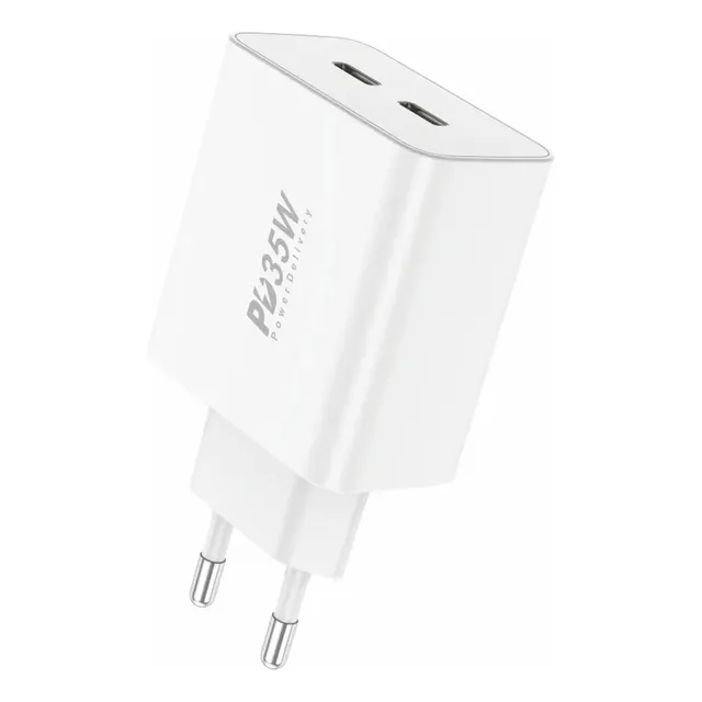 Cargador Ficha Foneng Eu50 35w 2 Puertos Usb C Fast Charge