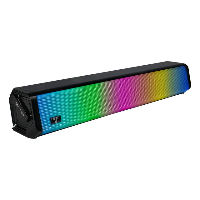 Barra de Sonido Bluetooth Vorago BSP-320 - Mini Soundbar - 10W Potencia RGB - USB/MicroSD/Aux 3.5mm - Portátil Compacta - Batería Recargable - Ideal PC, TV y Música