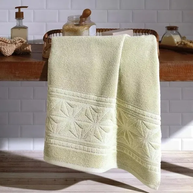 Toalha Rosto Felpuda Jacquard Algodão 50x90cm Verde Dohler