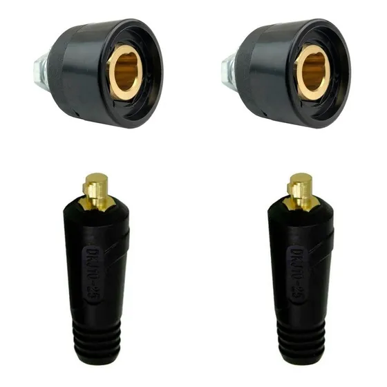 Bornes Acoples Soldadora Inverter 9 Mm 2 Hembras 2 Machos
