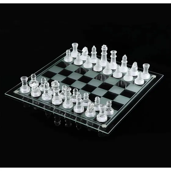 Juego Ajedrez De Vidrio Elegante Decorativo