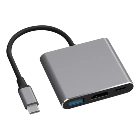 Hub USB C 3 en 1 HDMI 4K USB 3.0 Carga Tipo C para Mac TIVON