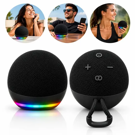 Alaxe Caixa De Som Inteligente Comando Voz Portátil Bluetooth LED RGB Compatível Com Aplicativo Alex