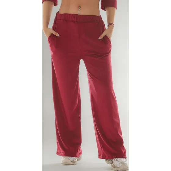 Pantalón Palazo De Plush Mujer .