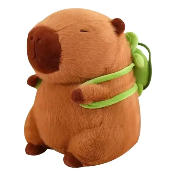 Peluche Capibara Carpincho Con Mochila De Tortuga Importado Capibara