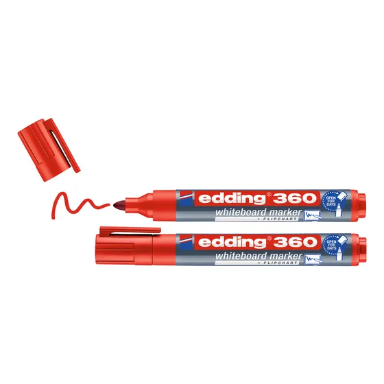 Marcador Borrable Recargable Edding 360 X2 Unds Color Rojo