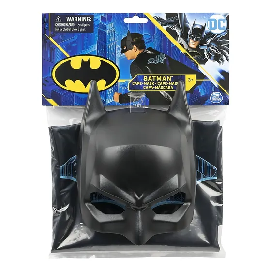 Batman Mascara Irrompible Con Capa Disfraz Spin Master Orig Color Negro