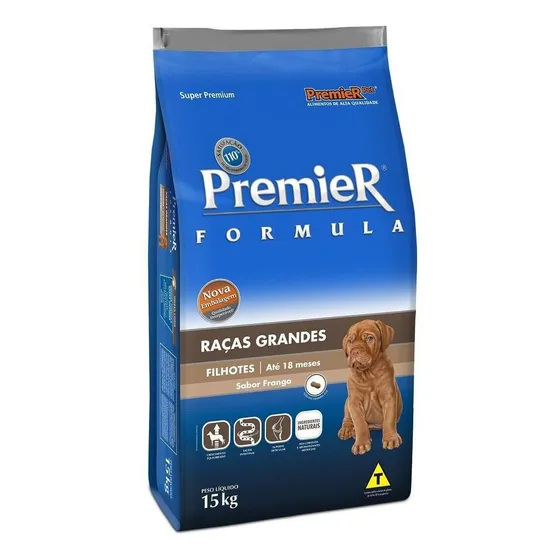 Alimento Premier Super Premium Formula para cão filhote de raza grande sabor frango de 15 kg
