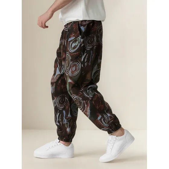Pantalones De Chándal Hippie Con Estampado De Estilo Retro P