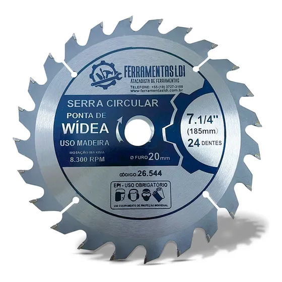 Disco Serra Circular 7 1/4 24 Dentes Madeira 180mm Profissio