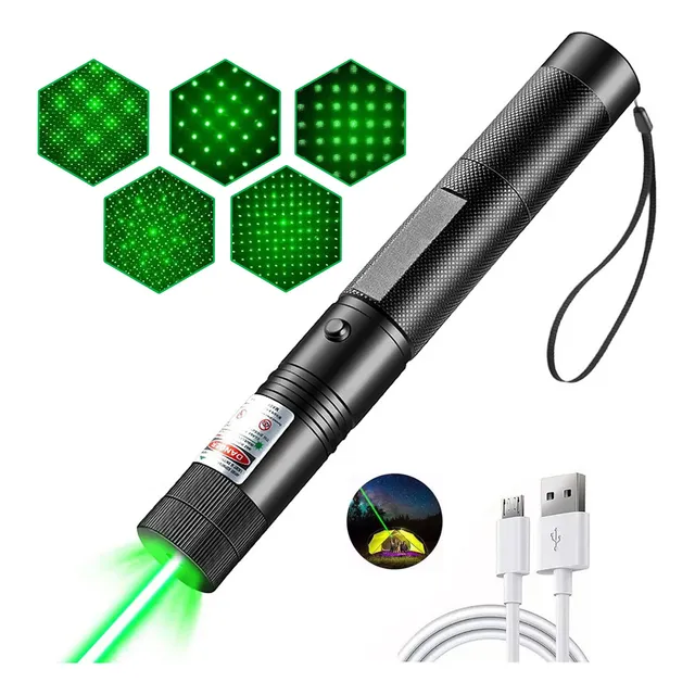 Puntero Láser Verde Proyector Carga Usb Recargable 5000mw
